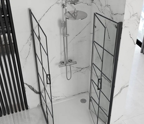 Kabina prysznicowa 80x80 składana Molier Black Double Rea