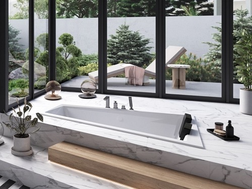 Wanna do zabudowy asymetryczna Intima Duo Slim Besco prawa 180x125 cm