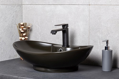 Czarna umywalka nablatowa 58 cm KR-139 BLM Kerra