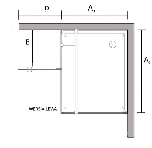 Złota prostokątna kabina prysznicowa 100x80 BK248T08/10ZL Fresh Line Lewa