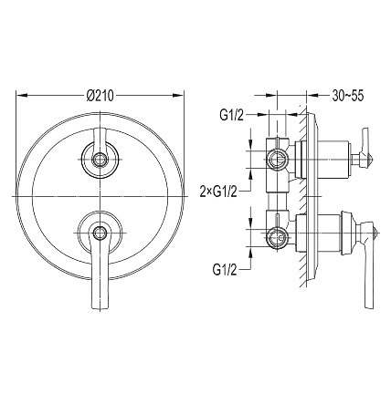 Bateria podtynkowa AM5237 ORB Armance Omnires