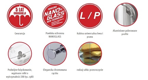 Kabina prysznicowa półokrągła 80x80  FF308 Treviso Atrium