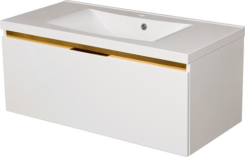 Szafka z umywalką złoty uchwyt 100 cm seria Diamond Gold Gante