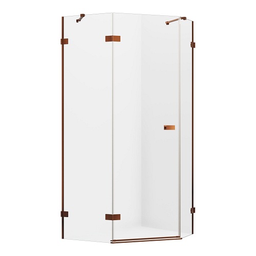 Miedziana kabina pięciokątna 100x80 EXK-3826 Avexa New Trendy Copper Brushed