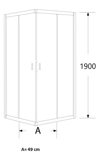 Kabina prysznicowa, kwadratowa 90x90 Stylio BK502QT+