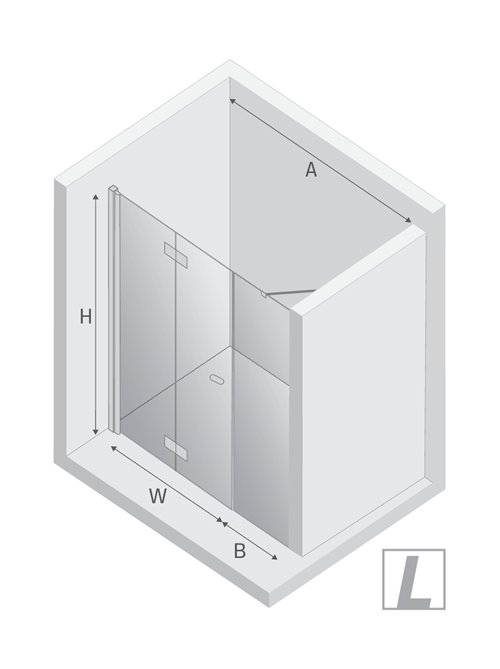 Drzwi prysznicowe składane 110 cm lewe D-0148A/D-0094B New Soleo