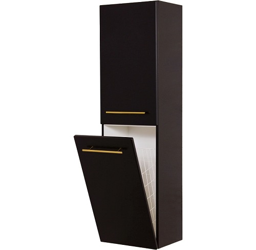 Słupek łazienkowy wiszący z koszem czarny mat 143x40 cm Belli Gold Gante