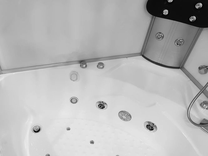 Biała duża kabino wanna spa z hydromasażem i sauną parową 135x135 cm MO-08135BS