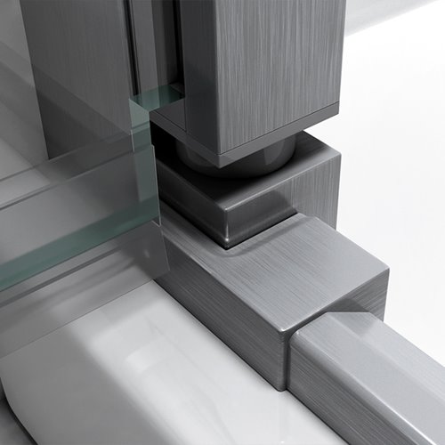 Stal szczotkowana kabina prysznicowa kwadratowa drzwi składane 90x90 KZ08C