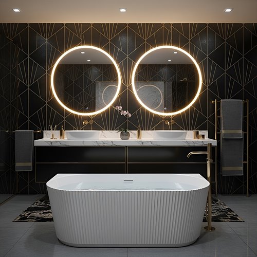 Wanna wolnostojąca przyścienna korek biały 170 cm Carlo Led Hydrosan