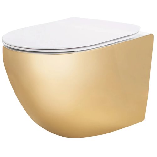 Złota misa wc wisząca Rimless Carlo Flat Rea