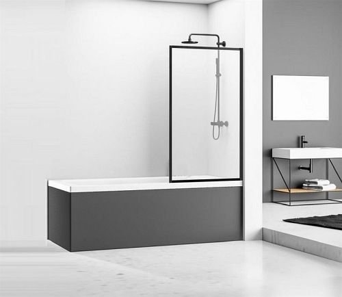 Czarny parawan nawannowy 70 cm Lagos Fix Rea