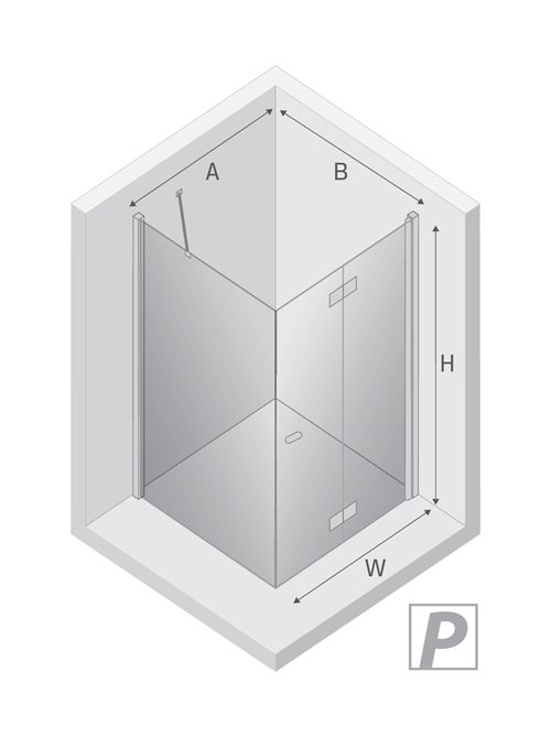 Kabina prysznicowa 90x70 prawa D-0153A/D-0086B New Soleo New Trendy
