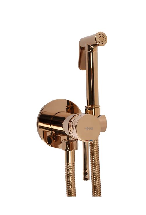 Bateria bidetowa Rea Lungo Diamond miedź