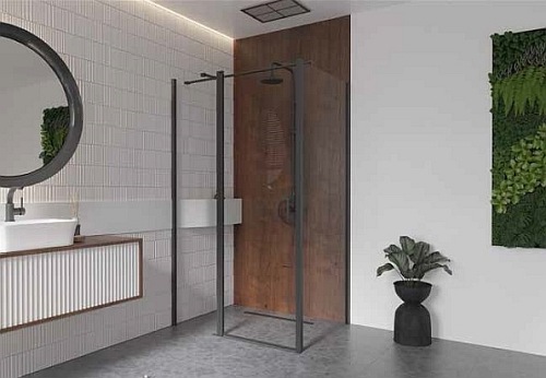 Kabina prysznicowa drzwi uchylne 100x80 cm Exo-C Black Besco