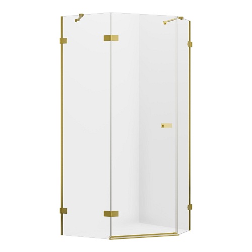 Złota szczotkowana kabina pięciokątna 100x80 EXK-3859 Avexa New Trendy Gold Brushed