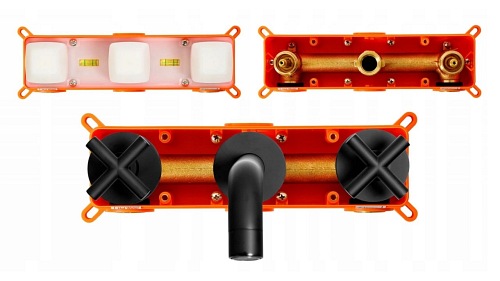 Bateria podtynkowa umywalkowa czarna Exit Black Rea