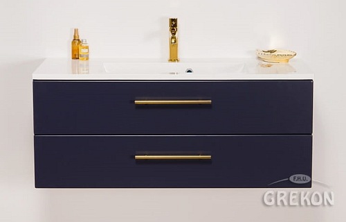 Szafka wisząca z umywalką granatowy mat 100 cm Belli Gold Gante