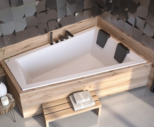 Wanna do zabudowy asymetryczna Intima Duo Slim Besco prawa 170x125 cm