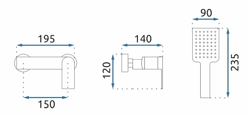Złota bateria prysznicowa Storm Gold Rea