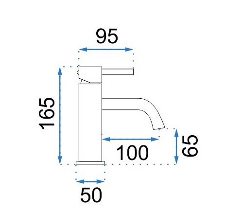 Bateria umywalkowa niska chromowana Lungo chrom Rea