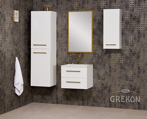 Słupek łazienkowy wiszący biały mat 143x40 cm Belli Gold Gante