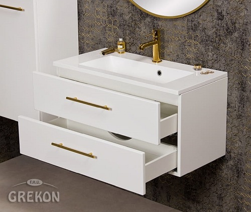 Szafka wisząca z umywalką biały mat 80 cm Belli Gold Gante