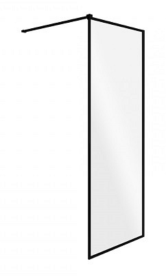 Czarna kabina prysznicowa Walk In 90 cm Toca  Besco