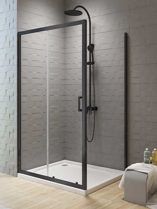 Kabina prostokątna 120x80 cm profile czarny mat K-5152 New Varia New Trendy