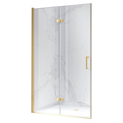 Złote drzwi prysznicowe składane do wnęki 110 cm ZES-KZ21E-GL-110