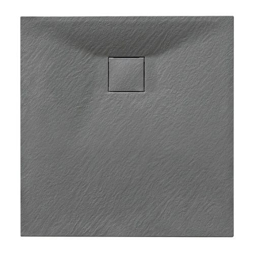 Szary brodzik prysznicowy kwadratowy o strukturze kamienia 90x90 cm Riko Hydrosan