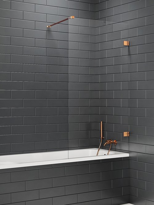 Miedź szczotkowana parawan wannowy 80x150 EXK-3805-WP Avexa Copper Brushed New Trendy