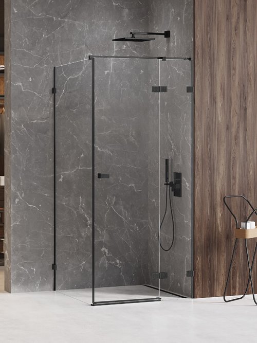 Czarna kabina prysznicowa prawa 100x70 EXK-6891 Avexa Black XR New Trendy