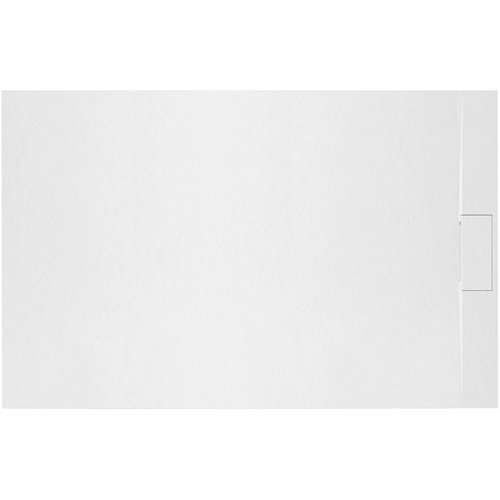 Brodzik prostokątny biały struktura kamienia smc 120x80 Bazalt White Rea