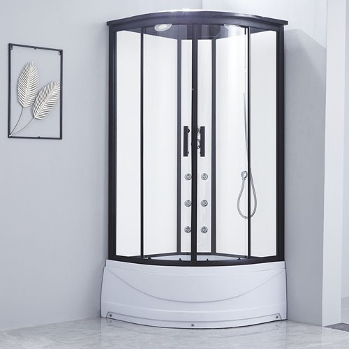 Kabina prysznicowa z hydromasażem wysoki brodzik biała 100x100 MO-09902