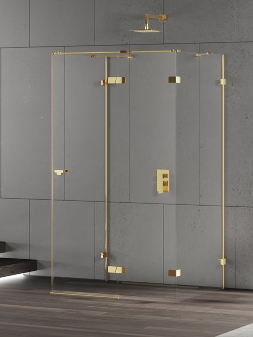 Złota przyścienna kabina prysznicowa prawa 120x100 EXK-4815 Eventa Gold Shine New Trendy