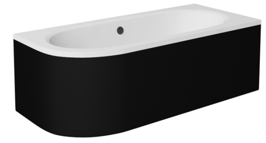 Czarna obudowa do wanny Avita Besco 170 cm Prawa