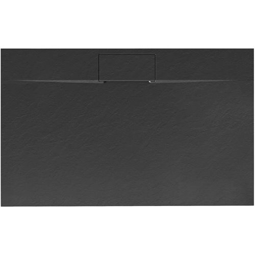 Brodzik prostokątny czarny struktura kamienia smc 120x80 Bazalt Long Black Rea