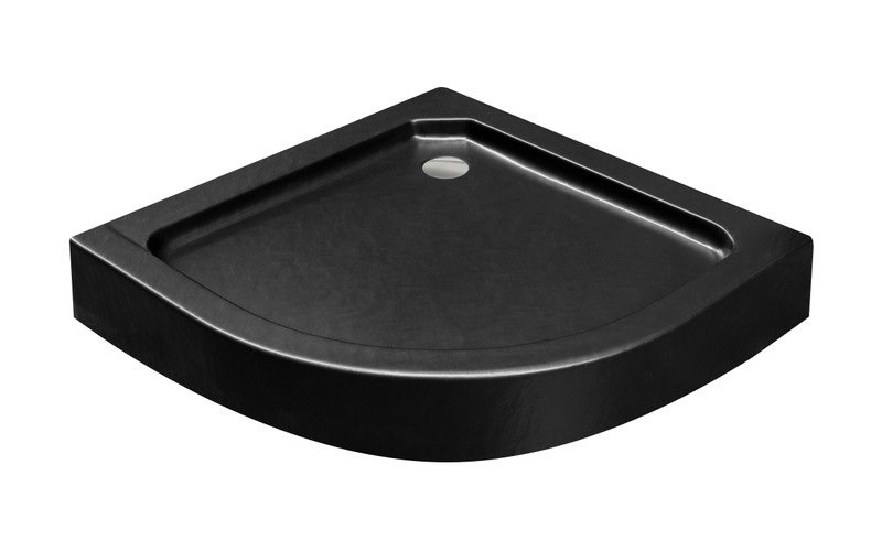 Czarny brodzik prysznicowy półokrągły 90x90 Alex BAA-90-CN