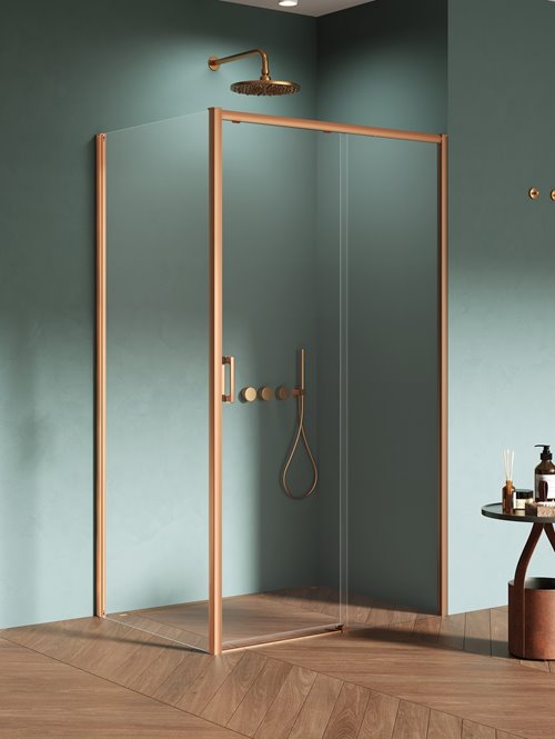 Kabina prysznicowa prostokątna prawa 120x70 miedziana D-0817A/D-0340B Prime New Trendy Copper Brushed
