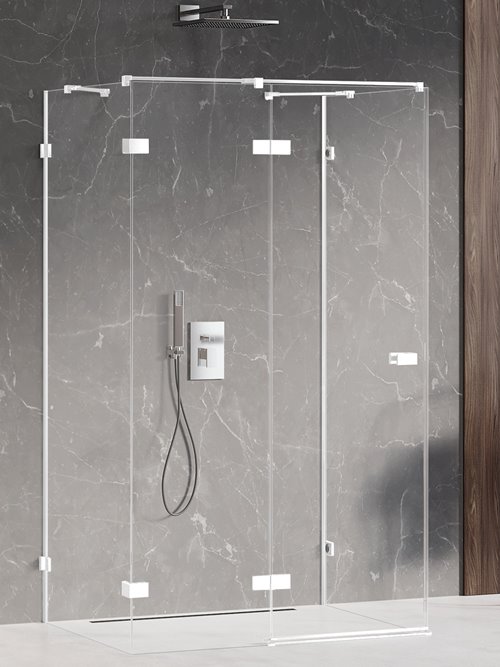 Biała kabina prysznicowa trójścienna lewa 80x120 cm EXK-2851 Avexa White New Trendy