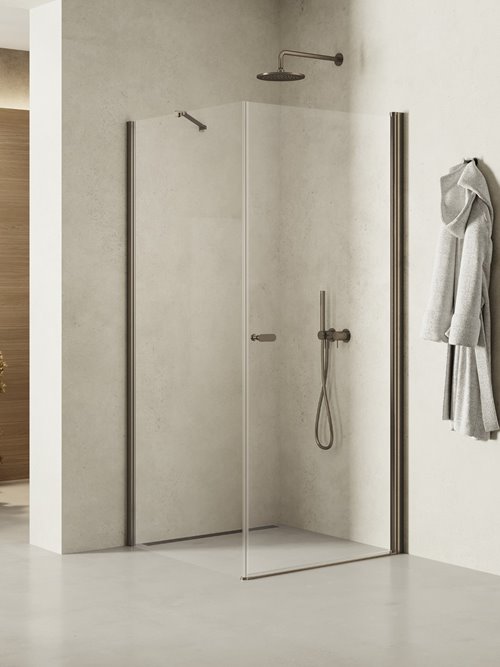 Stalowa szczotkowana kabina prysznicowa prostokątna 70x90 K-2127 New Soleo Gunmetal Brushed New Trendy