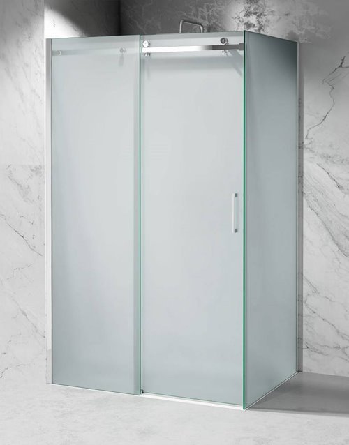 Kabina prysznicowa narożna 115x80 cm szkło 8mm mleczne profile chrom Swiss Liniger