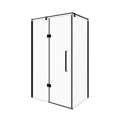 Czarna kabina prysznicowa prostokątna 90x90 cm BKP248TKL Fresh Line Lewa