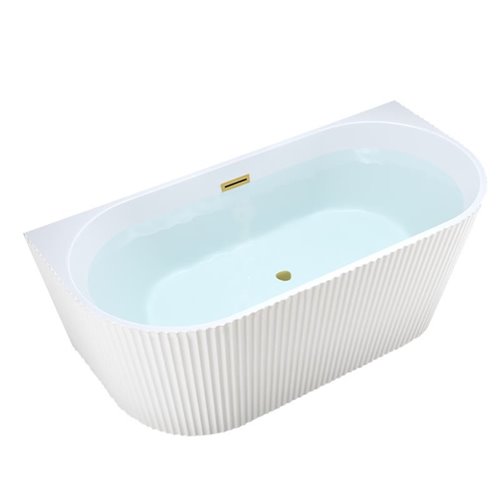 Wanna wolnostojąca przyścienna korek oraz przelew złoty szczotkowany 170 cm Carlo Hydrosan