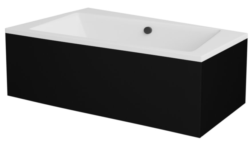 Czarna obudowa do wanny 170 Infinity Lewa Besco