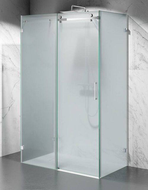 Kabina prysznicowa trójścienna 130x80x80 cm szkło 8mm mrożone Swiss Liniger