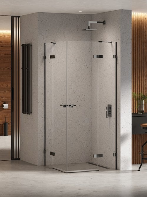 Kabina prysznicowa podwójne drzwi uchylne 90x90 EXK-6211 Eventa Black Chrome New Trendy