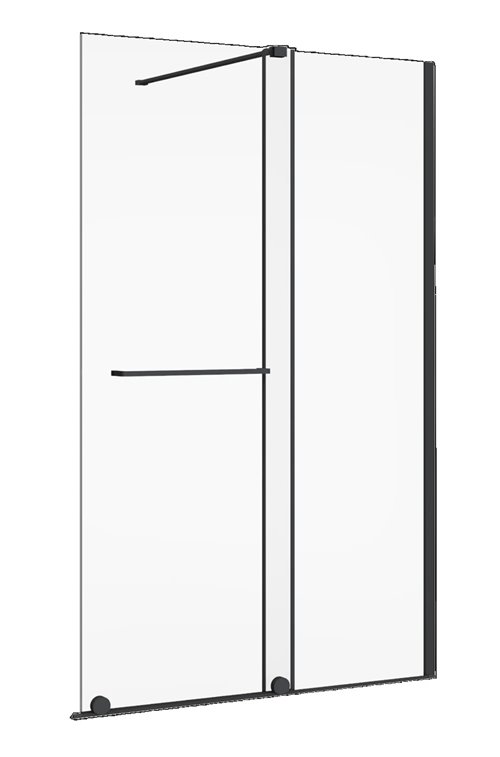 Czarna ścianka prysznicowa rozsuwana 120 cm Creative BK258T12K powłoka Clean Glass