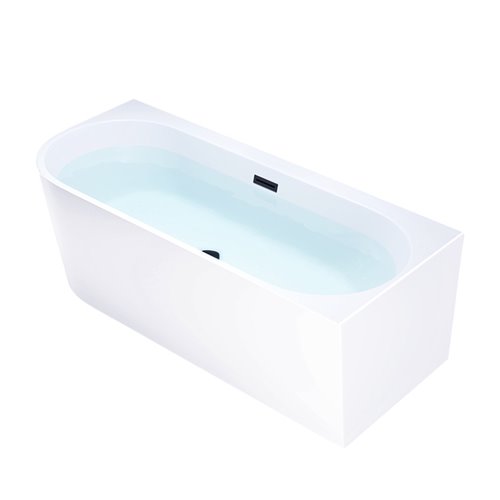 Wanna przyścienna czarny przelew oraz korek narożna prawa 160 cm Mera Hydrosan